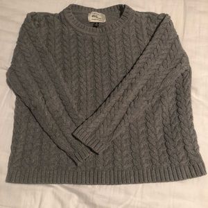 Grey cable knit sweater